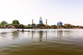 People kayaking on the river Nile in Khartoum, Sudan