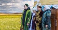 People in the Kazakh national dress.