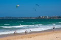 People kite surfing and bodyboadring on Cronulla beach