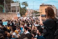 BARCELONA, CATALUNYA, SPAIN,- JUNE 1, 2020: Black Lives Matter protesters march from Plaza Catalunya to US Consulate General for