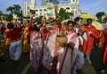 The people of Kolkata were celebrating coming Durga puja in the city street. Royalty Free Stock Photo