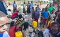 People from Konso tribal area at local village market. Omo Valley. Ethiopia