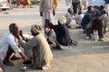 People at Kumbh at Sangam, Allahabad, India, Night view