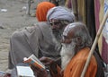 People at Kumbh at Sangam, Allahabad, India, Night view