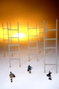 People and ladders