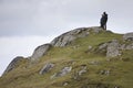 People in landscape of the Isle of Lewis, Outer Hebrides, Scotla
