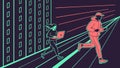 People with laptops and digital interface, tech interaction, Vector Design, Generative AI