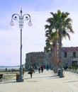 People Larnaca Castle fort Cyprus Royalty Free Stock Photo