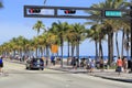 People on A1A at Las Olas Boulevard Royalty Free Stock Photo