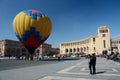 People launching hot air balloon,Erevan,Armenia