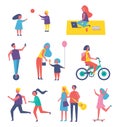 People with Active Lifestyle Vector Illustration