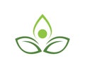 People leaf green nature health logo and symbols