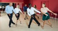 People learning tap dance movements Royalty Free Stock Photo