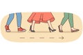 People legs walking in one direction Royalty Free Stock Photo