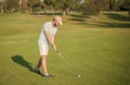 people lifestyle. man playing game on fresh green grass. summer activity. Royalty Free Stock Photo