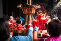 People lighted candles at Lungshan Temple of Manka, Taipei, Taiwan Royalty Free Stock Photo