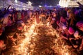 People lighting candles in Gurudwara of the New Delhi on the occassion of the Gurpurab, India