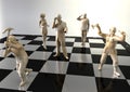People like figures on a chessboard Royalty Free Stock Photo