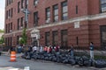 People In Line at the Evangel Church Food Pantry during the Covid 19 Outbreak in New York City Royalty Free Stock Photo