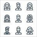 People line icons. linear set. quality vector line set such as woman, beard, glass, teacher, man, woman, woman, man