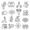 People line icons Vector set isons for teamwork management and business