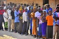 People in line at at polling station