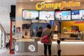 People line up for buying drink at Orange Julius store