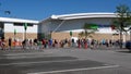 People line up outside Trafford Asda store
