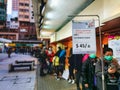 People line up to buy alcohol-based handrub: Walch, 7 Pieces per box, HK$45 per box