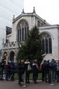 People in line at Westminster Abbey