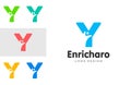 People Logo enrichment for Kids Initials Letter Y symbol