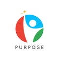 People logo icon. Purpose concept with human