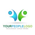 People logo team work partnership education celebration group work people symbol icon vector designs on white background Royalty Free Stock Photo