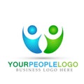 People logo team work partnership education celebration group work people symbol icon vector designs on white background Royalty Free Stock Photo