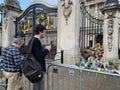 Buckingham Palace in London mourning Queen Elizabeth II death on the 08th September Royalty Free Stock Photo