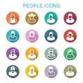 People long shadow icons