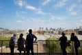 People looking at cityscape from Tate Modern in London Royalty Free Stock Photo