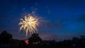 People looking at fireworks in honor of Independence Day Royalty Free Stock Photo