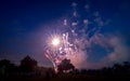 People looking at fireworks in honor of Independence Day Royalty Free Stock Photo