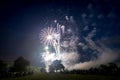 People looking at fireworks in honor of Independence Day Royalty Free Stock Photo