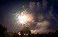 People looking at fireworks in honor of Independence Day Royalty Free Stock Photo