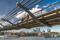 People looking over Millennium Bridge,at the River Thames Royalty Free Stock Photo