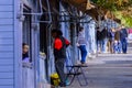 People looking at second hand book stalls in Madrid