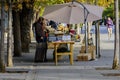 People looking at second hand books in Madrid