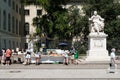 People looking at second hand books for sale on flea market in front of the Humboldt University in Berlin Royalty Free Stock Photo