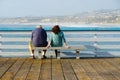 People looking at the view on San Clemente Pier. Royalty Free Stock Photo