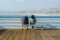 People looking at the view on San Clemente Pier. Royalty Free Stock Photo