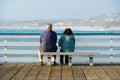 People looking at the view on San Clemente Pier. Royalty Free Stock Photo