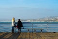 People looking at the view on San Clemente Pier. Royalty Free Stock Photo