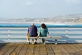 People looking at the view on San Clemente Pier. Royalty Free Stock Photo
